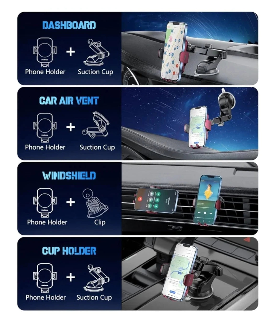 15W Wireless Car Charger - Smart & Fast Charging, Enhanced Suction Power