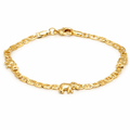 18K Gold Filled Elephant Mariner Anklet – 10" Gold Plated Chain for Women