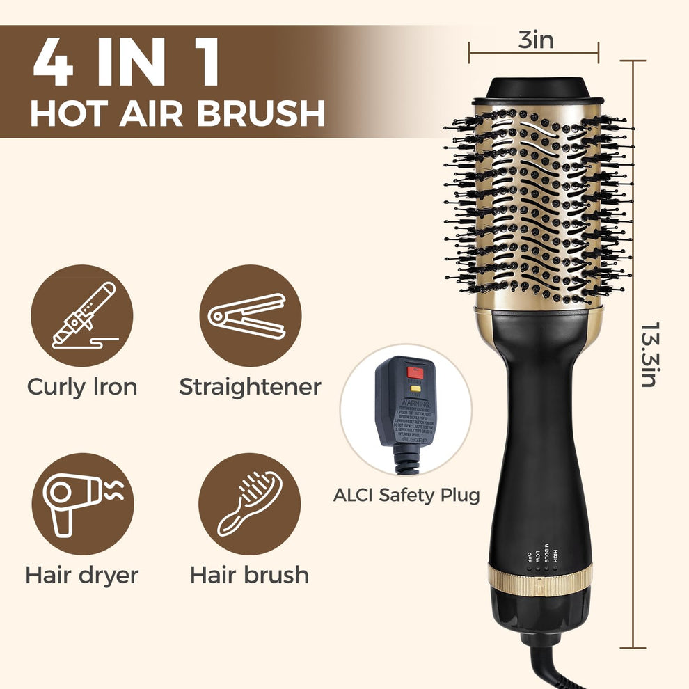 NEW 4 in 1 Hair Dryer Brush and Volumizer Styler Hot Air Ionic Ceramic
